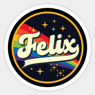 Felix // Rainbow In Space Vintage Style Sticker